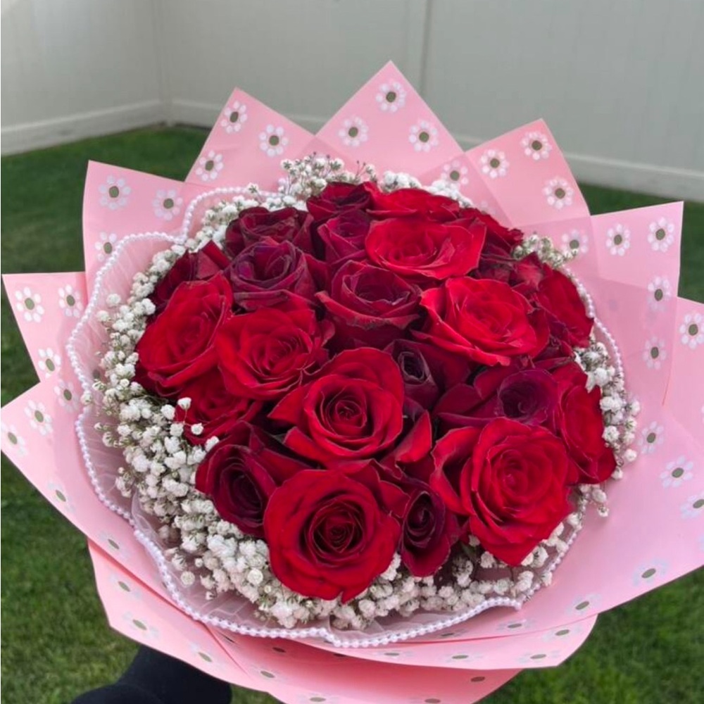 - Mexican cantarito style Koren floral bouquet wrapping paper - Pink